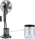 Upgraded Misting Fan with 4L Large Water Tank | 1.06 Gallon Fine Mist Fan, 5 Speeds 3 Modes Misting Standing Fan with Remote, Floor Fan for Home, Bedroom, Patio